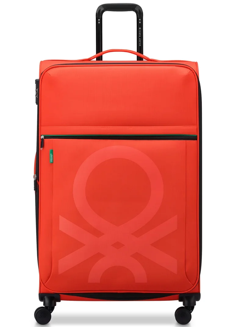 Color Block 81 Cm 4-Double Wheeled Softside Expandable Check-In Luggage Trolley Case - Red